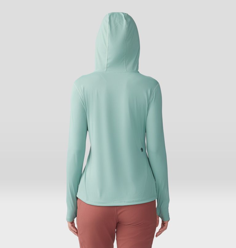 Thumbnail: Women's Crater Lake Long Sleeve Hoody, Color: Lichen Green, image 2
