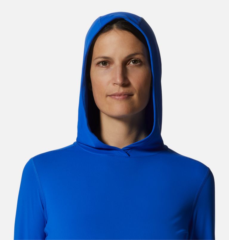 Women's Crater Lake Long Sleeve Hoody, Color: Bright Island Blue, image 4