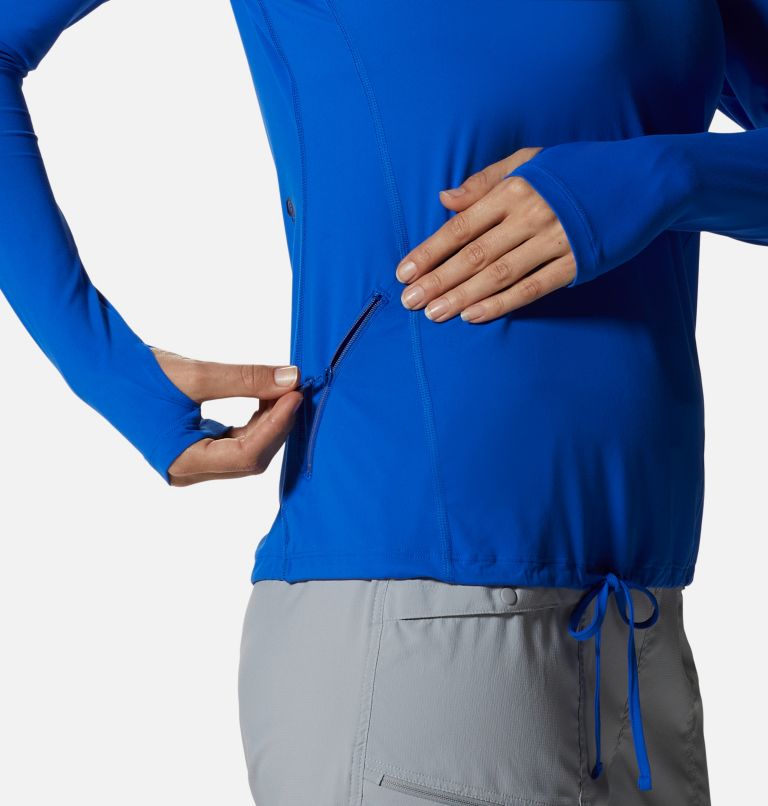 Thumbnail: Women's Crater Lake Long Sleeve Hoody, Color: Bright Island Blue, image 5