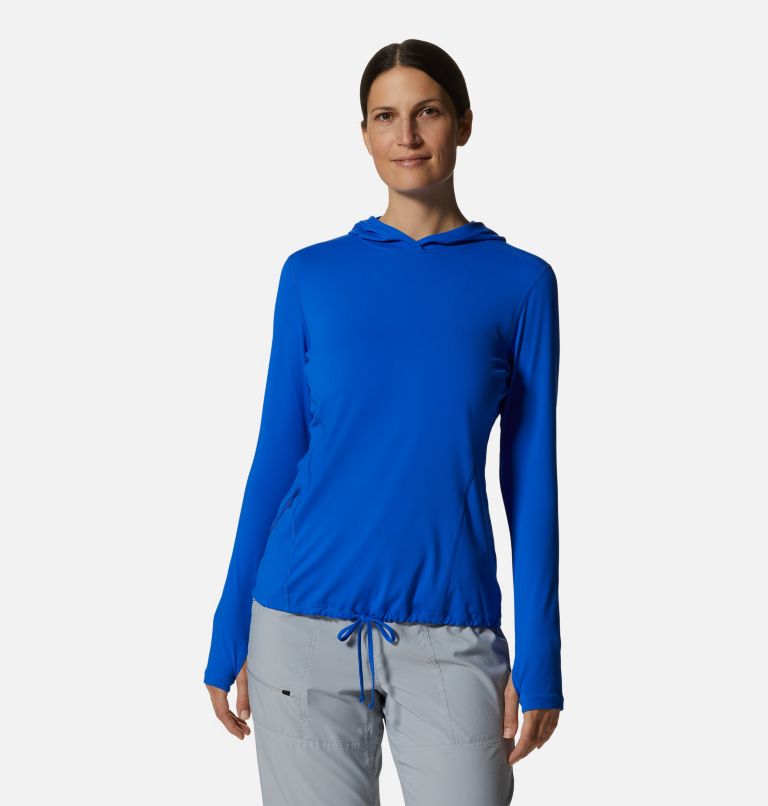 Thumbnail: Women's Crater Lake Long Sleeve Hoody, Color: Bright Island Blue, image 1