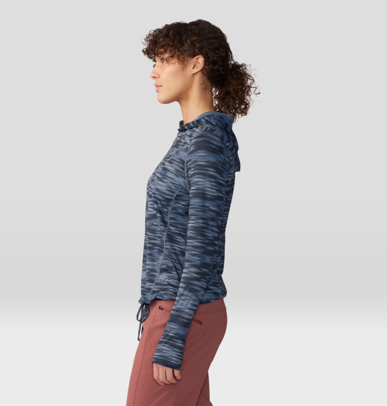 Thumbnail: Women's Crater Lake Long Sleeve Hoody, Color: Blue Slate Frequency Print, image 3