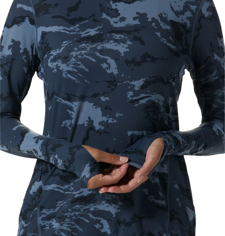 Thumbnail: Women's Crater Lake Long Sleeve Hoody, Color: Blue Slate Crag Camo, image 6
