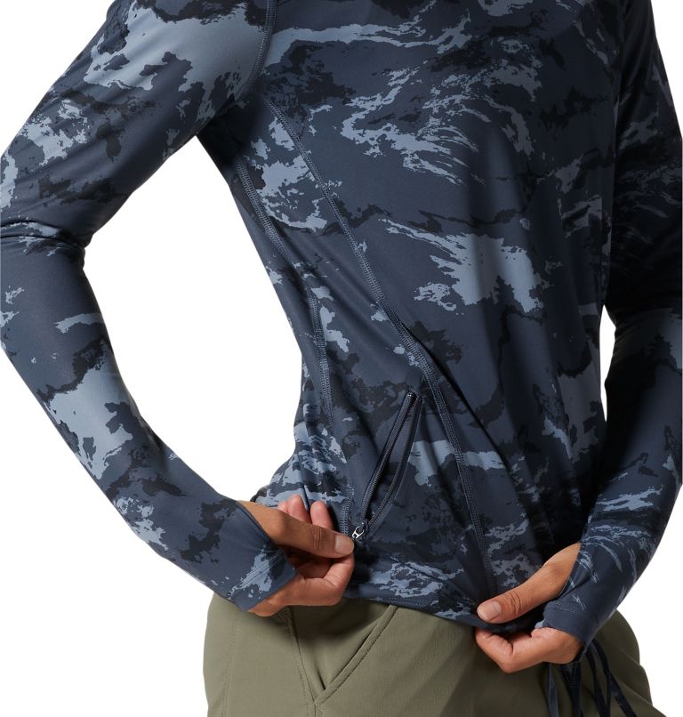 Women's Crater Lake Long Sleeve Hoody, Color: Blue Slate Crag Camo, image 6