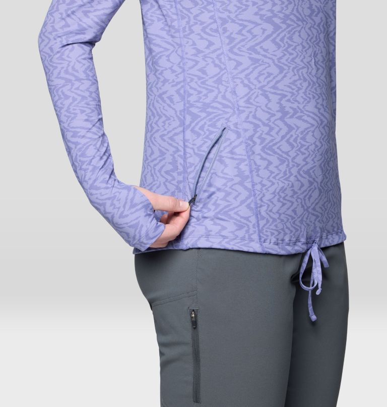 Women's Crater Lake Long Sleeve Hoody, Color: Avid Peaks Print, image 8