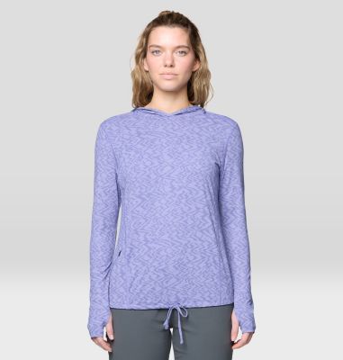 Women's Crater Lake Long Sleeve Hoody, Color: Avid Peaks Print, image 13