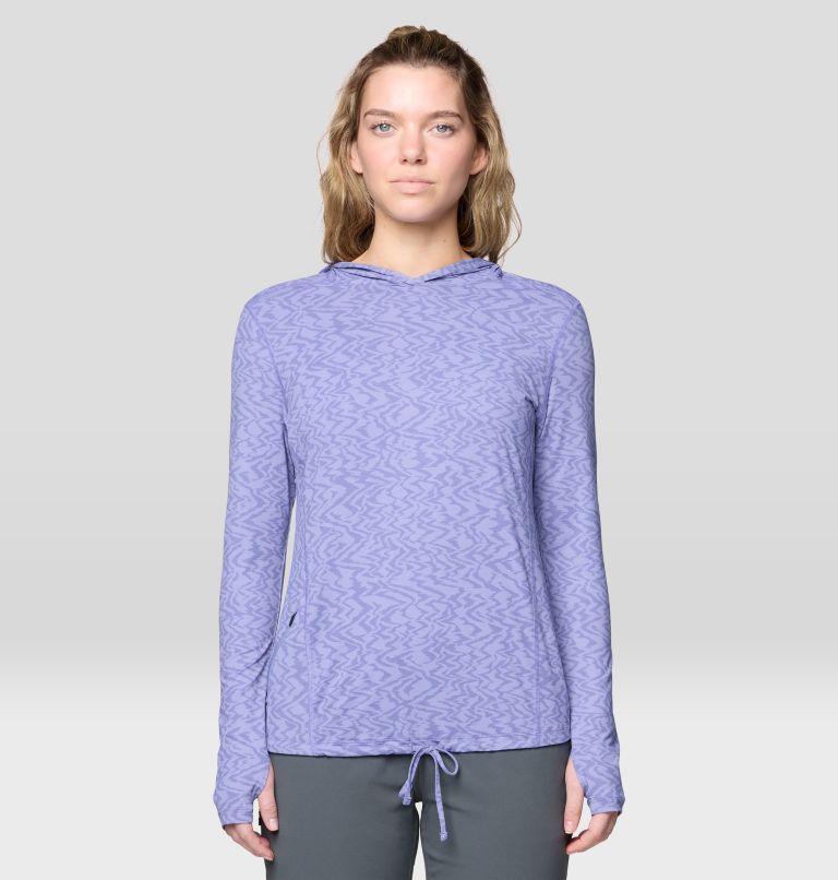 Women's Crater Lake Long Sleeve Hoody, Color: Avid Peaks Print, image 1