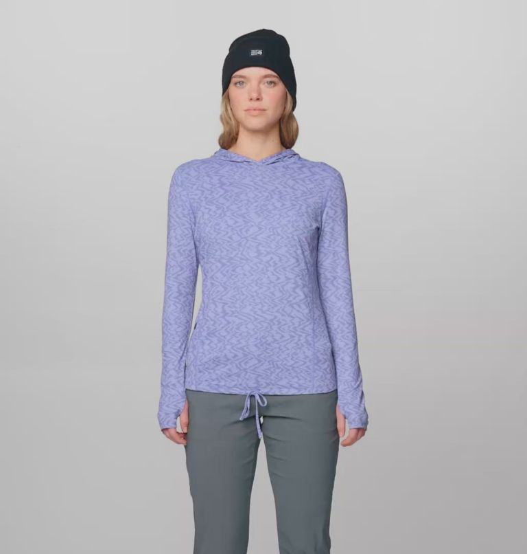 Women's Crater Lake Long Sleeve Hoody, Color: Avid Peaks Print