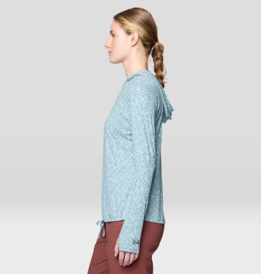 Women's Crater Lake Long Sleeve Hoody, Color: Ice Shadow Peaks Print, image 12