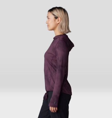 Women's Crater Lake Long Sleeve Hoody, Color: Blackberry Clouds Print, image 47