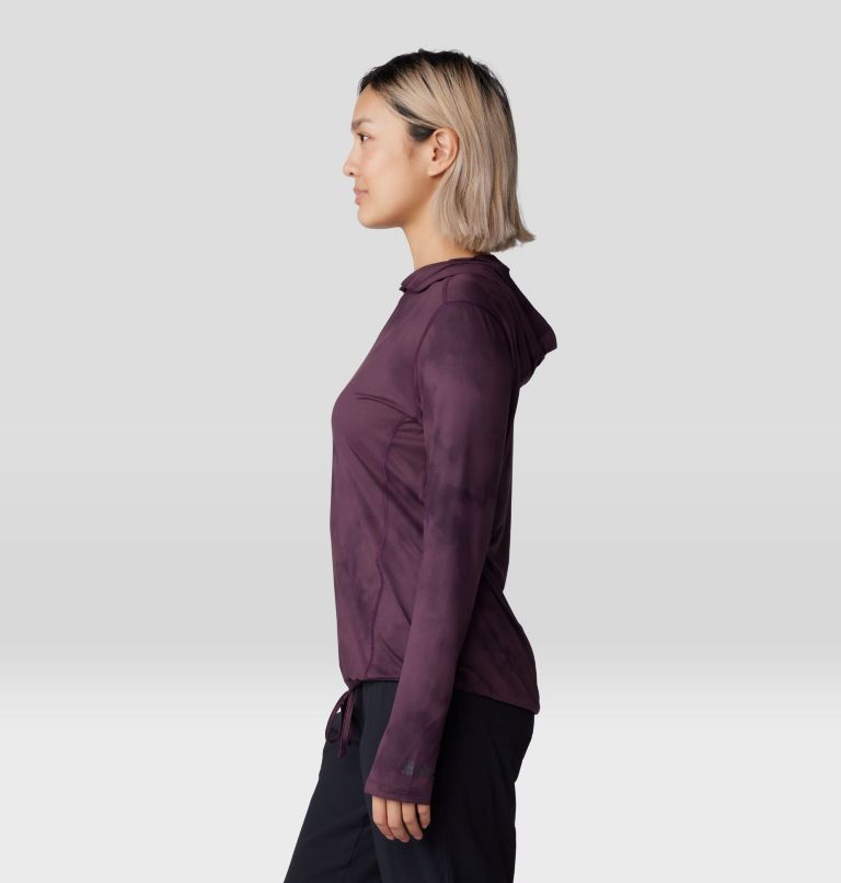 Women's Crater Lake Long Sleeve Hoody, Color: Blackberry Clouds Print, image 3
