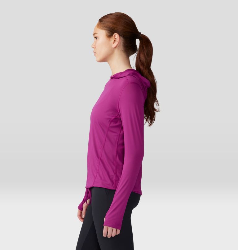 Thumbnail: Women's Crater Lake Long Sleeve Hoody, Color: Berry Glow, image 3