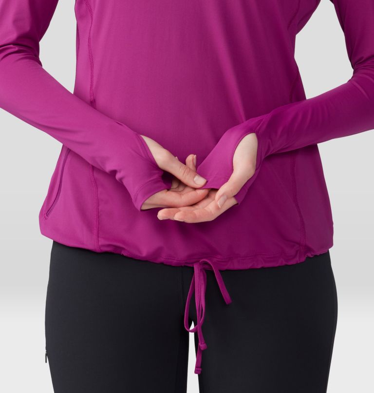 Women's Crater Lake Long Sleeve Hoody, Color: Berry Glow, image 5