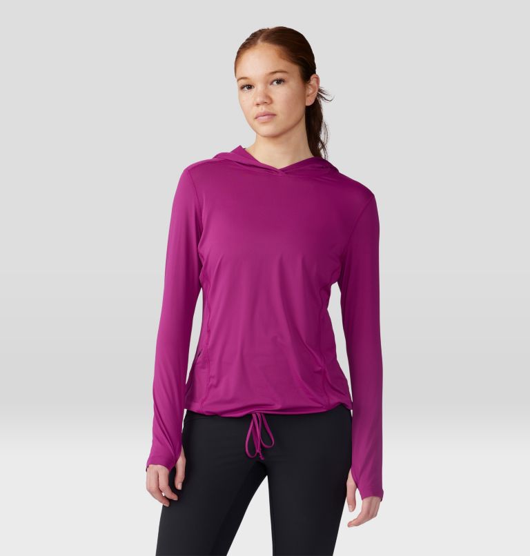 Women's Crater Lake Long Sleeve Hoody, Color: Berry Glow, image 7