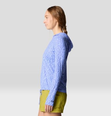 Women's Crater Lake Long Sleeve Hoody, Color: Light Illusion Digidaze Print, image 7