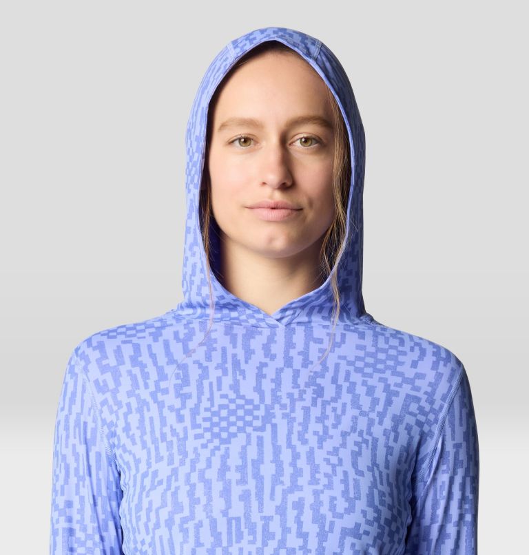 Women's Crater Lake Long Sleeve Hoody, Color: Light Illusion Digidaze Print, image 4