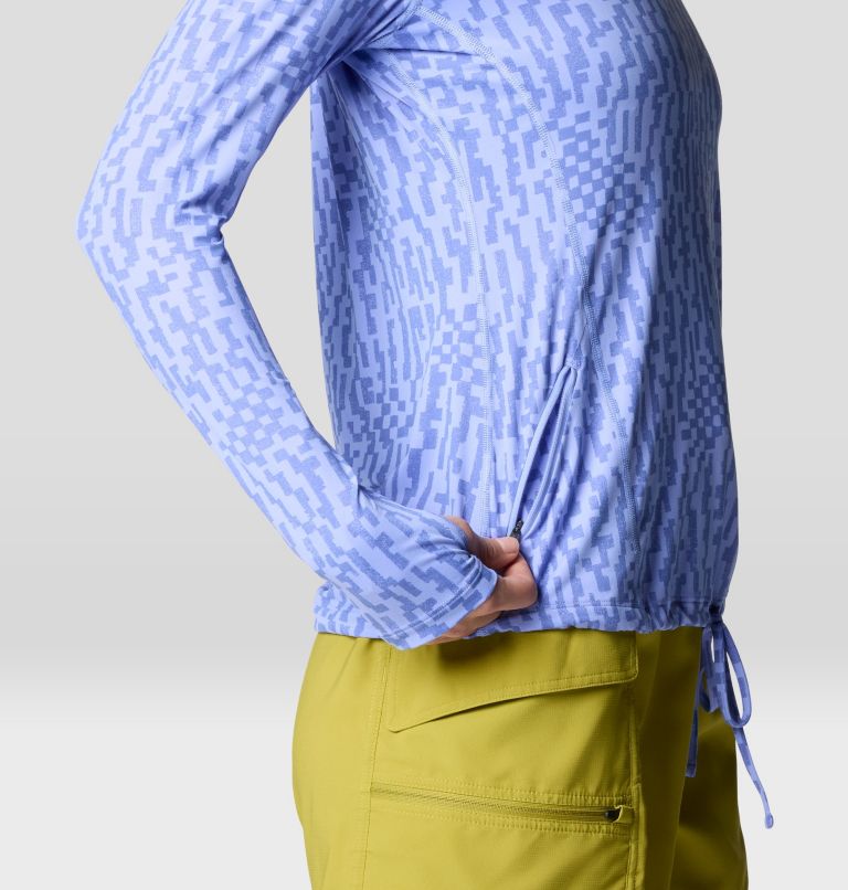 Women's Crater Lake Long Sleeve Hoody, Color: Light Illusion Digidaze Print, image 6