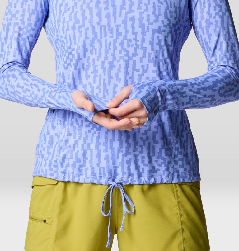 Women's Crater Lake Long Sleeve Hoody, Color: Light Illusion Digidaze Print, image 7