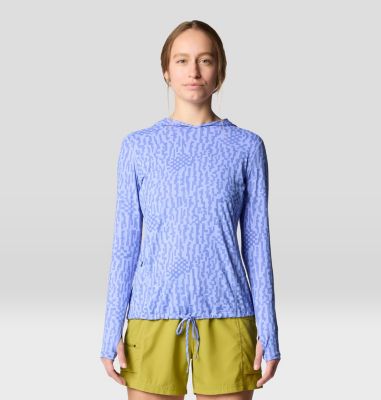 Women's Crater Lake Long Sleeve Hoody, Color: Light Illusion Digidaze Print, image 5