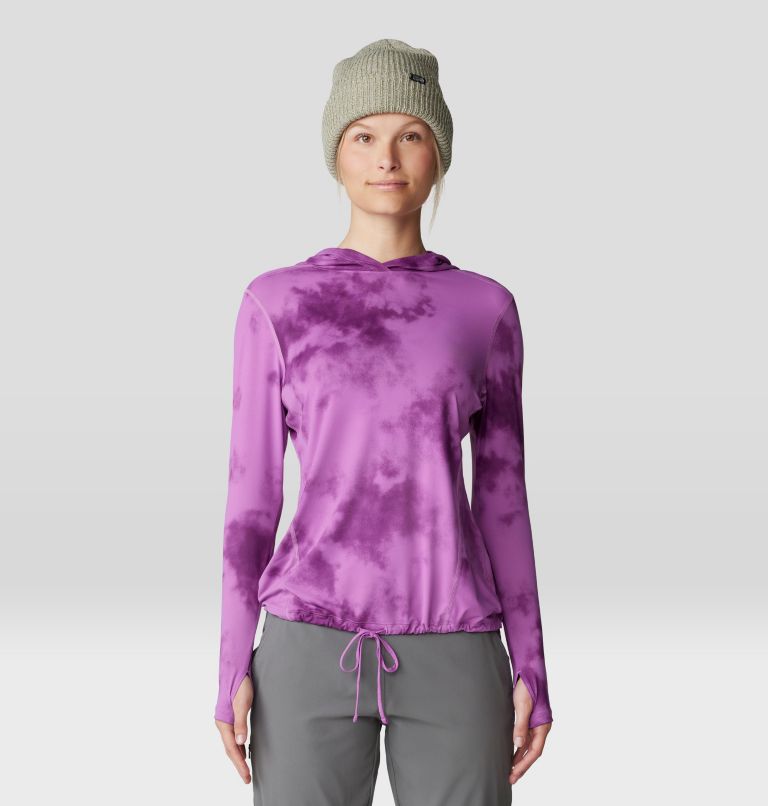 Chandail manches longues à capuchon Crater Lake Femme, Color: Lilac Glow Clouds Print, image 1