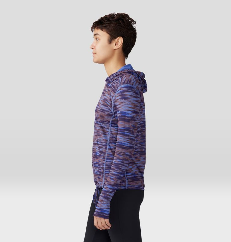 Women's Crater Lake Long Sleeve Hoody, Color: Berry Vivid Frequency Print, image 3