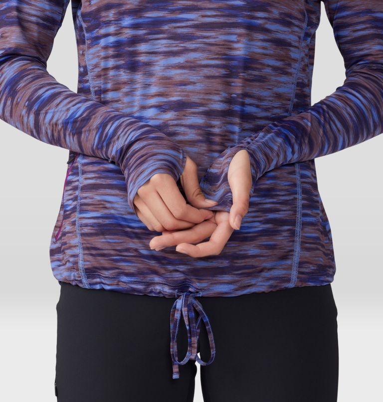 Women's Crater Lake Long Sleeve Hoody, Color: Berry Vivid Frequency Print, image 5