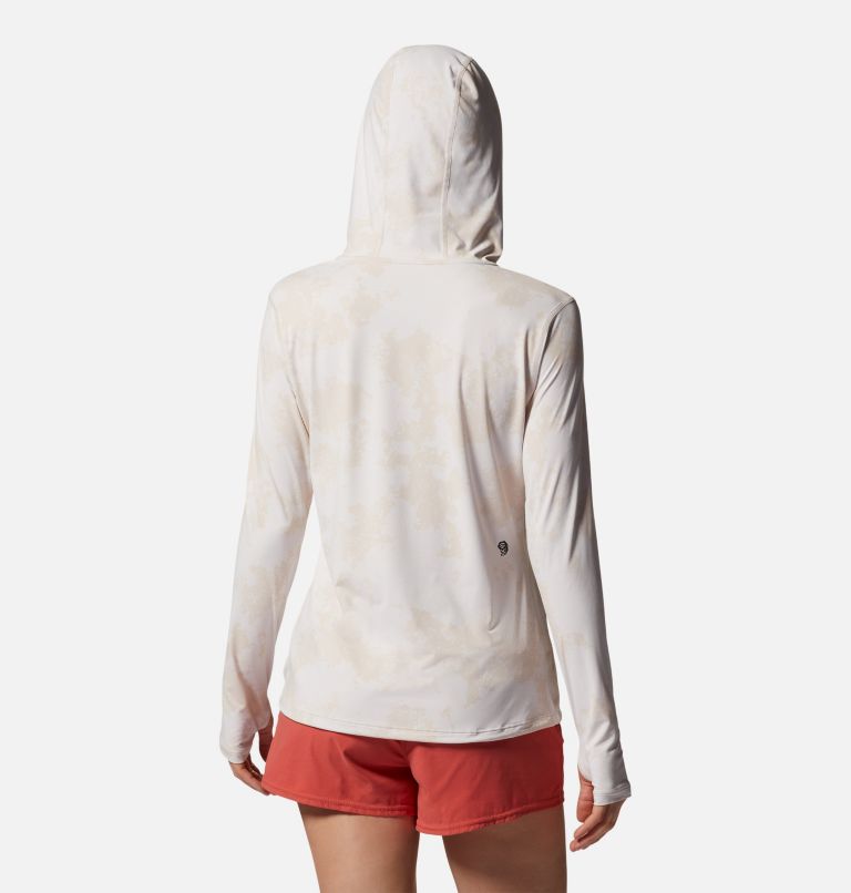 Thumbnail: Women's Crater Lake Long Sleeve Hoody, Color: White Sprite Scattered Dye Print, image 2