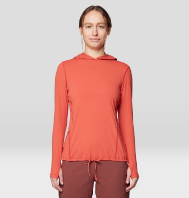 Women's Crater Lake Long Sleeve Hoody, Color: Mars Red, image 17