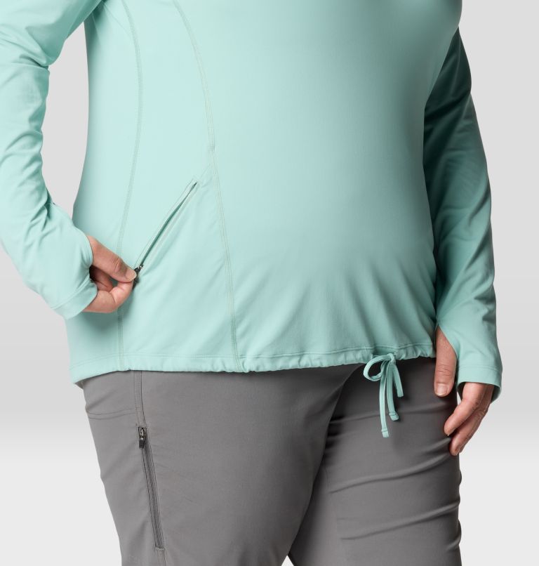 Women's Crater Lake Long Sleeve Hoody - Plus Size, Color: Mineral Spring, image 7