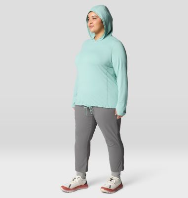 Women's Crater Lake Long Sleeve Hoody - Plus Size, Color: Mineral Spring, image 2