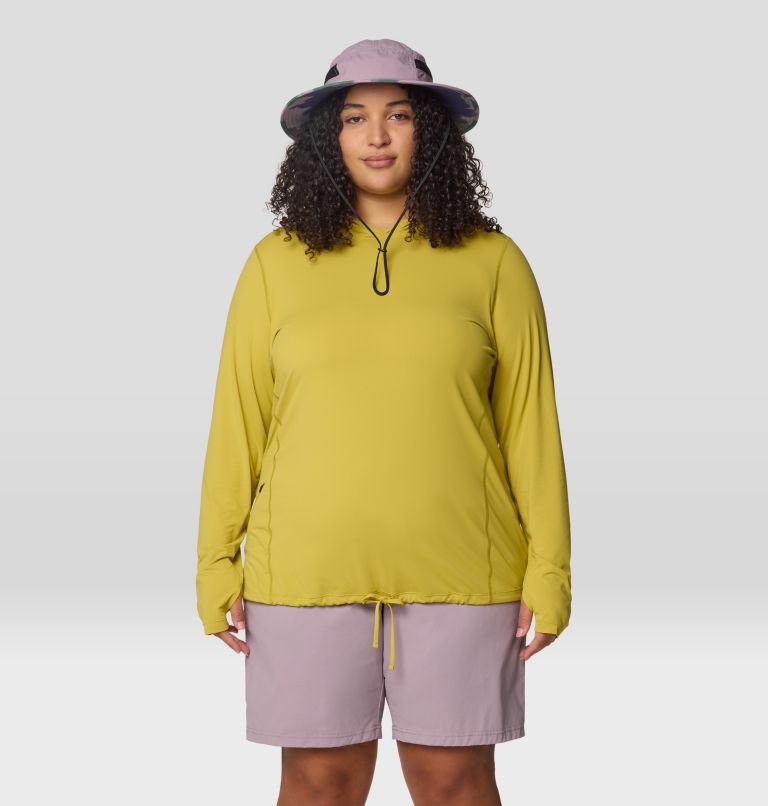 Women's Crater Lake Long Sleeve Hoody | 354 | 1X, Color: Bright Olive, image 8