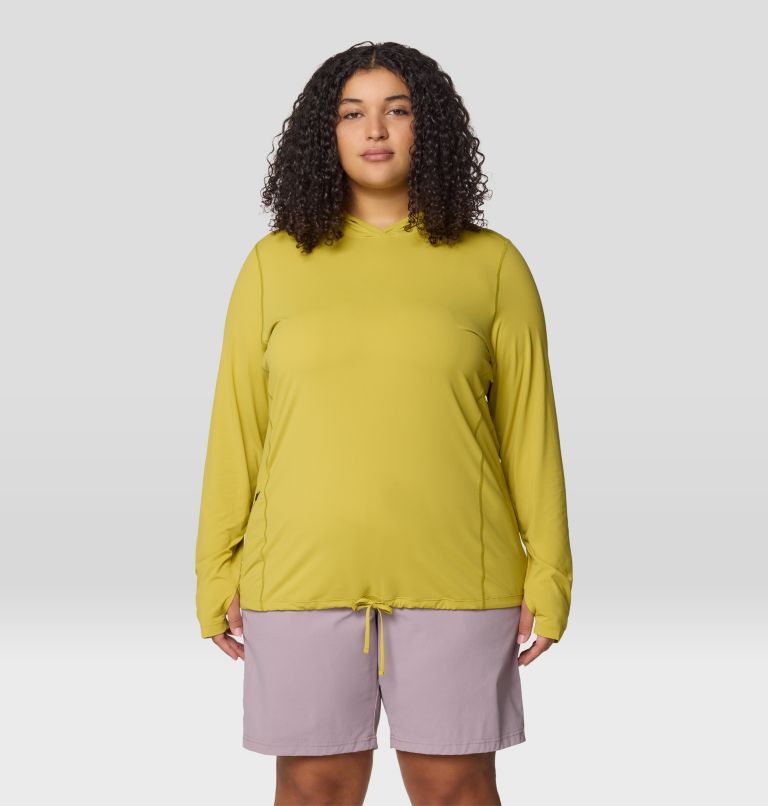 Women's Crater Lake Long Sleeve Hoody | 354 | 1X, Color: Bright Olive, image 1