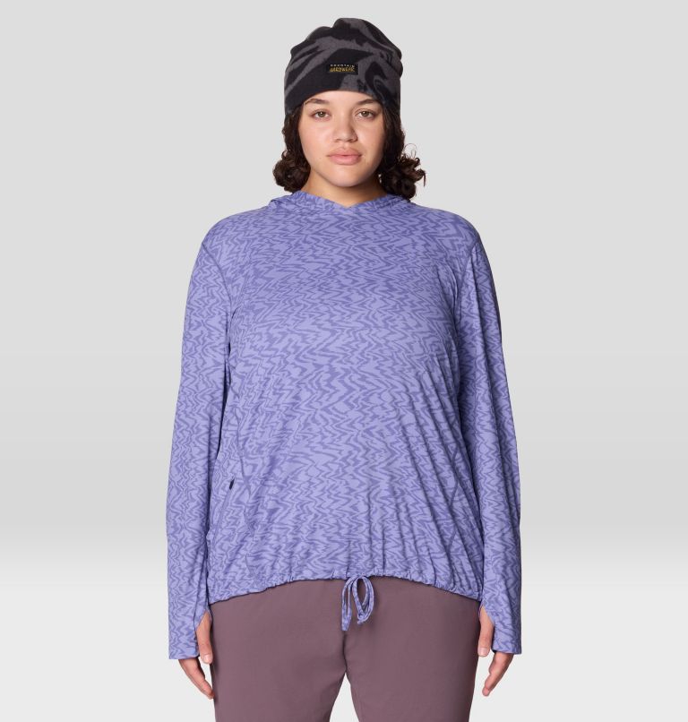 Women's Crater Lake Long Sleeve Hoody - Plus Size, Color: Avid Peaks Print, image 1