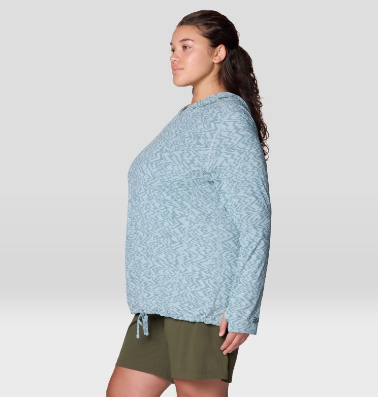 Women's Crater Lake Long Sleeve Hoody - Plus Size, Color: Ice Shadow Peaks Print, image 3