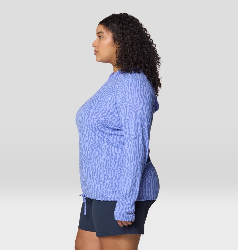 Women's Crater Lake Long Sleeve Hoody | 535 | 2X, Color: Light Illusion Digidaze Print, image 4