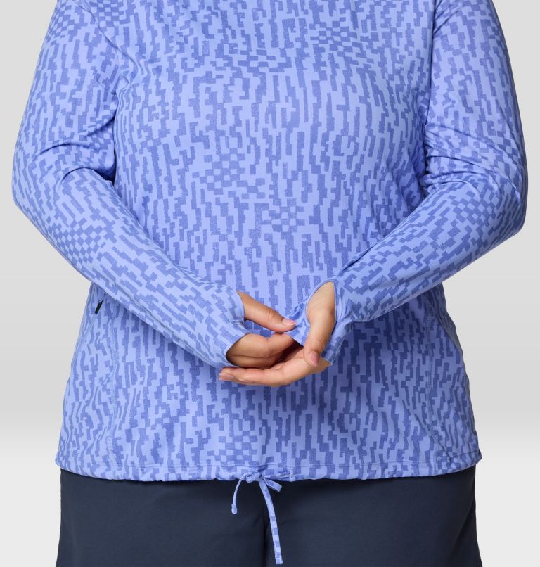 Women's Crater Lake Long Sleeve Hoody | 535 | 2X, Color: Light Illusion Digidaze Print, image 7