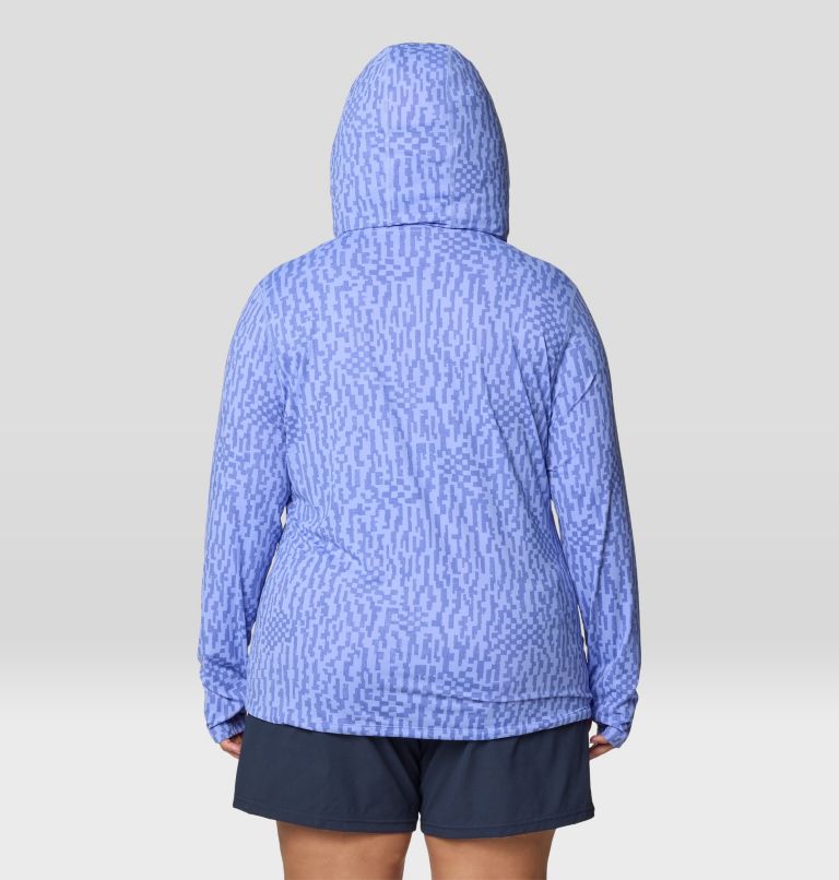 Women's Crater Lake Long Sleeve Hoody | 535 | 2X, Color: Light Illusion Digidaze Print, image 3