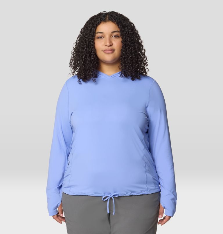 Women's Crater Lake Long Sleeve Hoody | 536 | 1X, Color: Light Illusion, image 1