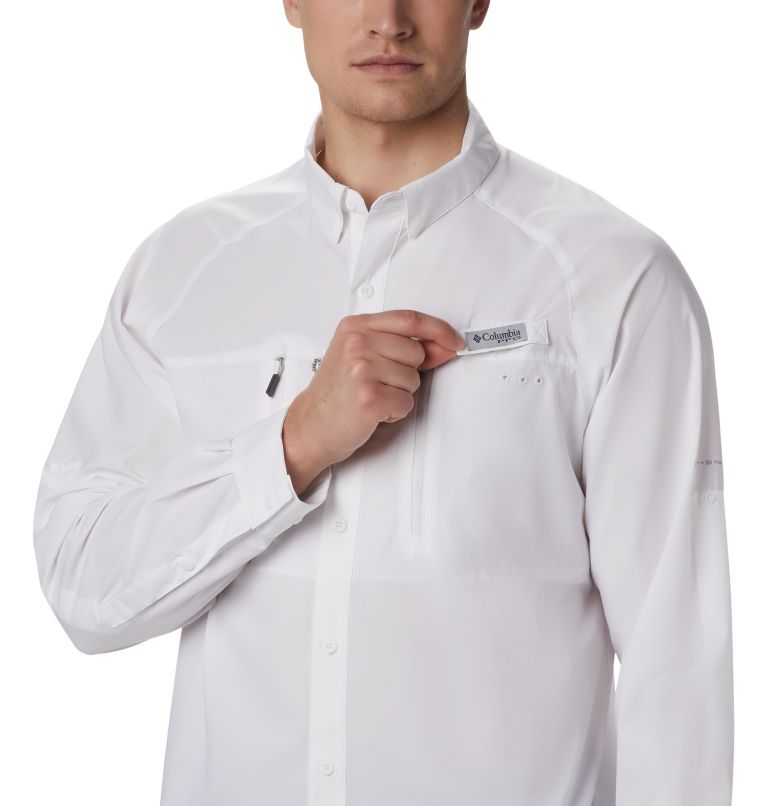 Men's PFG Terminal Tackle Long Sleeve Woven Shirt, Color: White, image 3