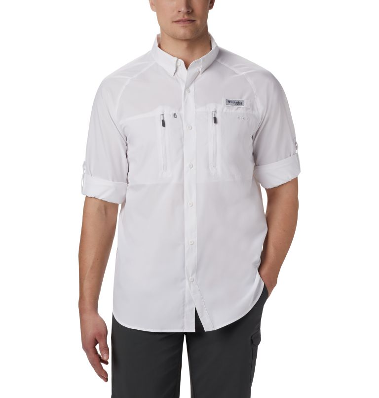 Men's PFG Terminal Tackle Long Sleeve Woven Shirt, Color: White, image 5