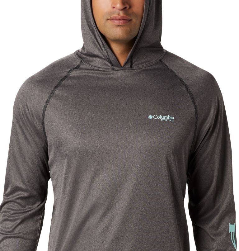 Thumbnail: Terminal Tackle Heather Hoodie | 010 | XL, Color: Black Heather, Gulf Stream Logo, image 4