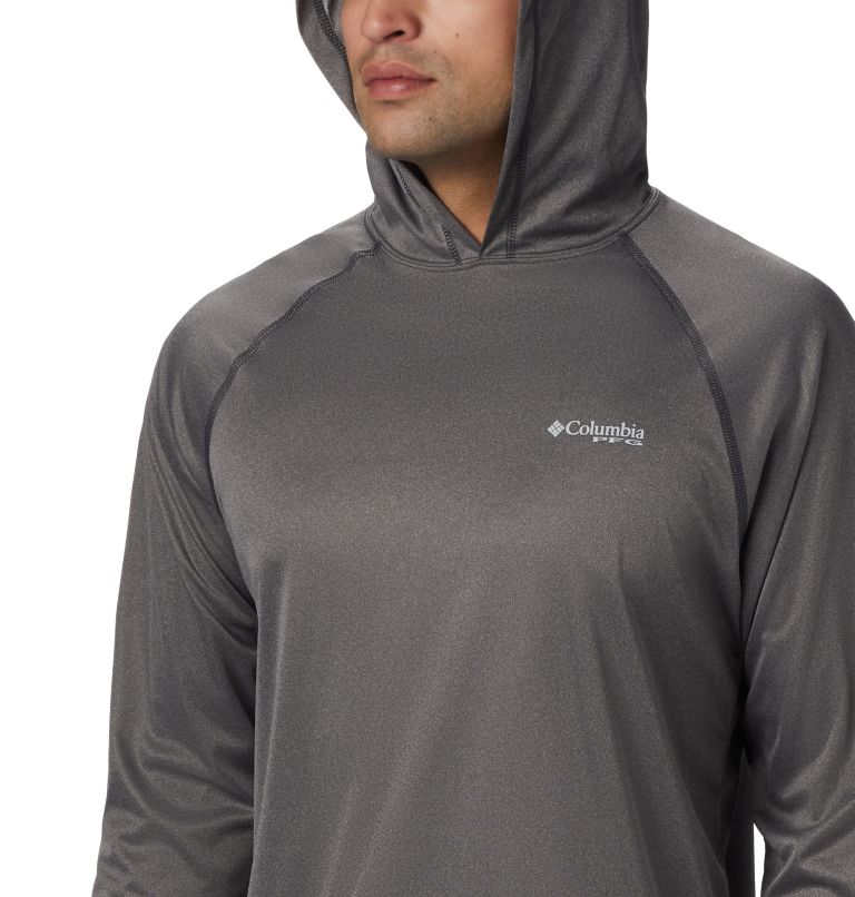 Thumbnail: Terminal Tackle Heather Hoodie | 030 | XL, Color: Charcoal Heather, Cool Grey Logo, image 3