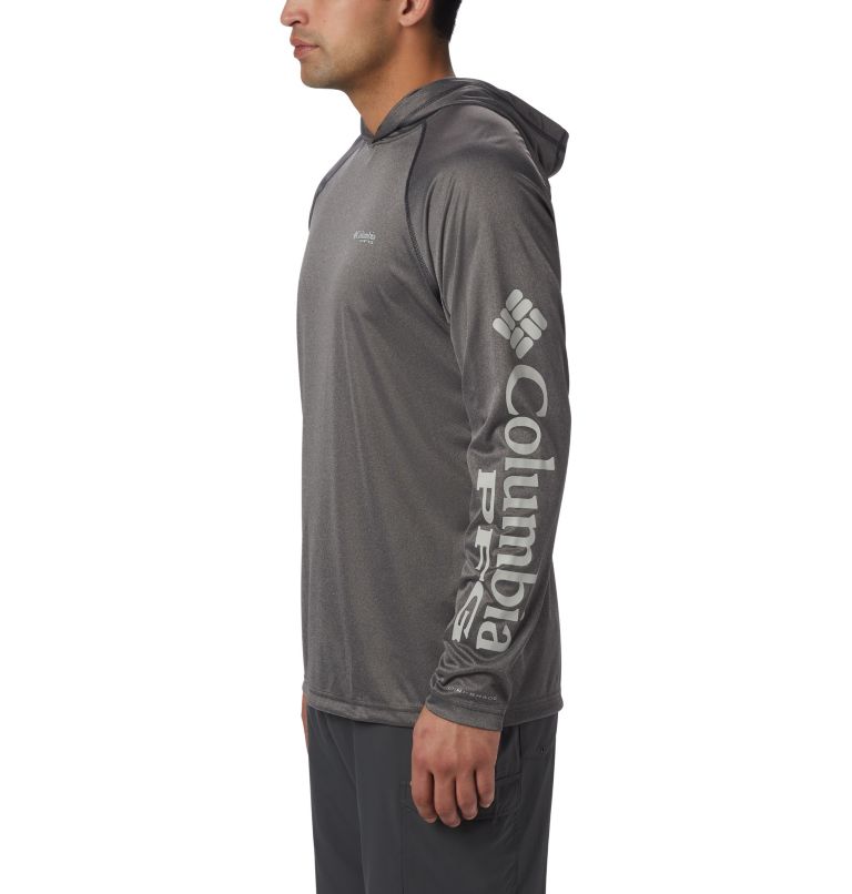 Men's Terminal Tackle Heather Hoodie, Color: Charcoal Heather, Cool Grey Logo, image 5