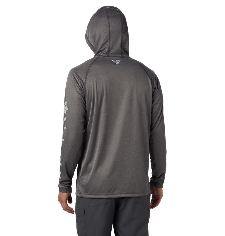 Thumbnail: Men's Terminal Tackle Heather Hoodie, Color: Charcoal Heather, Cool Grey Logo, image 2