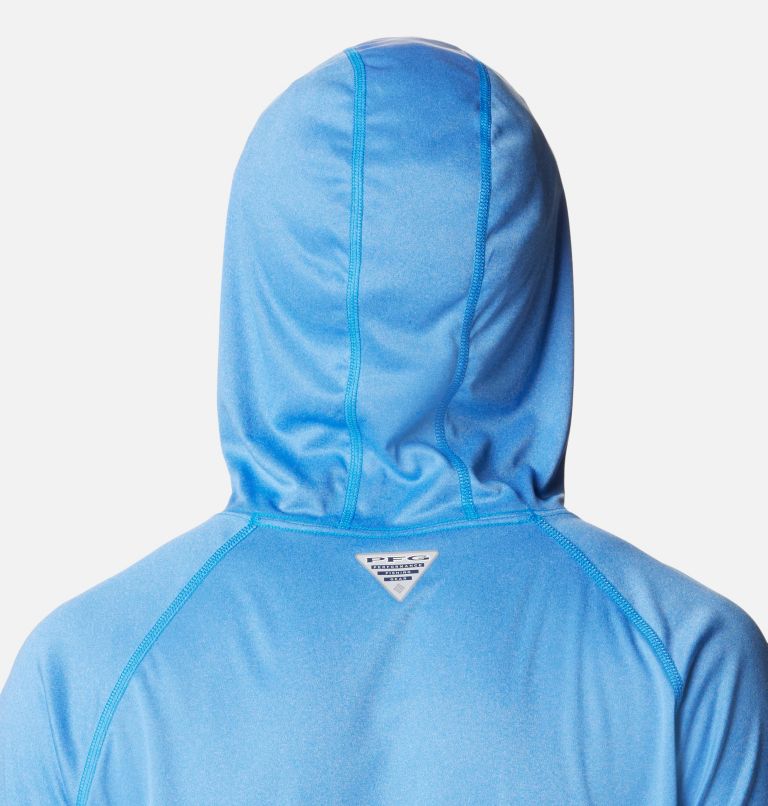 Thumbnail: Terminal Tackle Heather Hoodie | 431 | XS, Color: Hyper Blue Heather, Black Logo, image 3