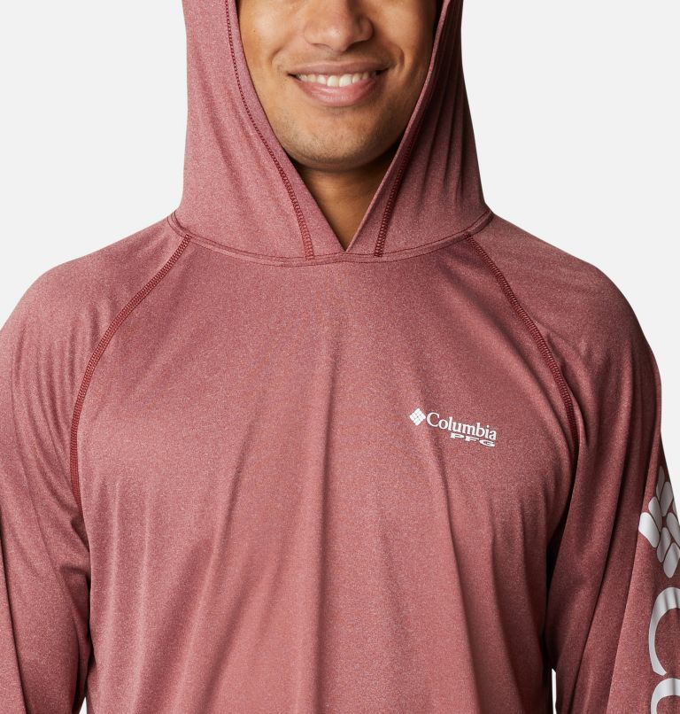 Terminal Tackle Heather Hoodie | 664 | XL, Color: Red Jasper Heather, White Logo, image 4