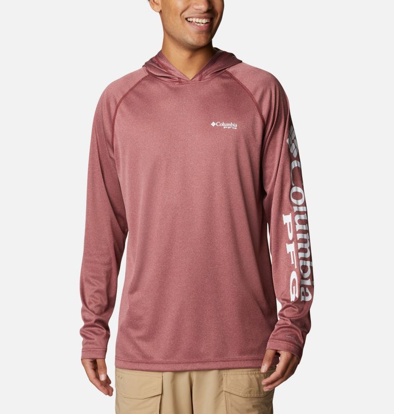 Thumbnail: Terminal Tackle Heather Hoodie | 664 | M, Color: Red Jasper Heather, White Logo, image 1