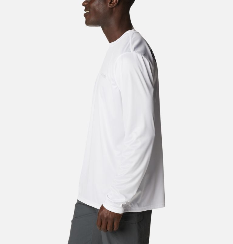 Men's PFG Terminal Tackle State Triangle Long Sleeve Shirt, Color: White, USA Flag, image 3