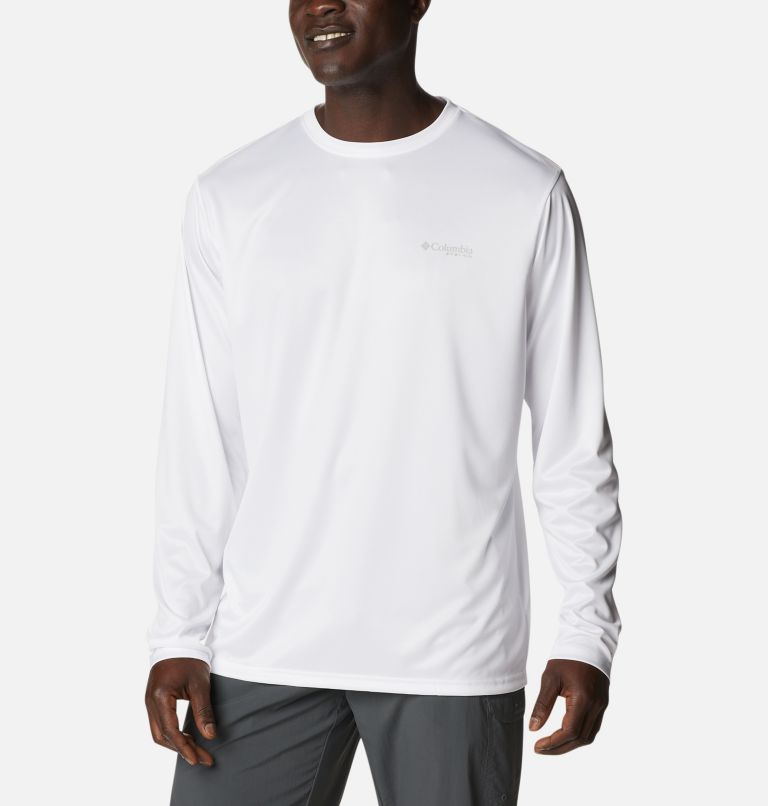 Men's PFG Terminal Tackle State Triangle Long Sleeve Shirt, Color: White, USA Flag, image 2