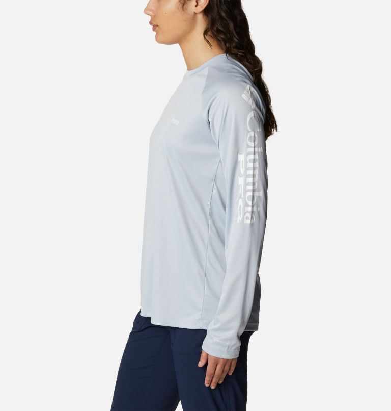 T-shirt à manches longues chiné Tidal Tee pour femme, Color: Cirrus Grey Heather, White Logo, image 3
