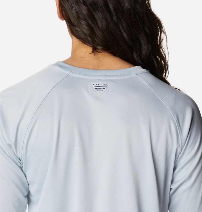 T-shirt à manches longues chiné Tidal Tee pour femme, Color: Cirrus Grey Heather, White Logo, image 5